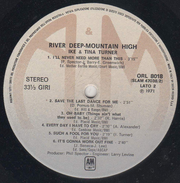 Ike & Tina Turner : River Deep-Mountain High (LP, Album, RE)