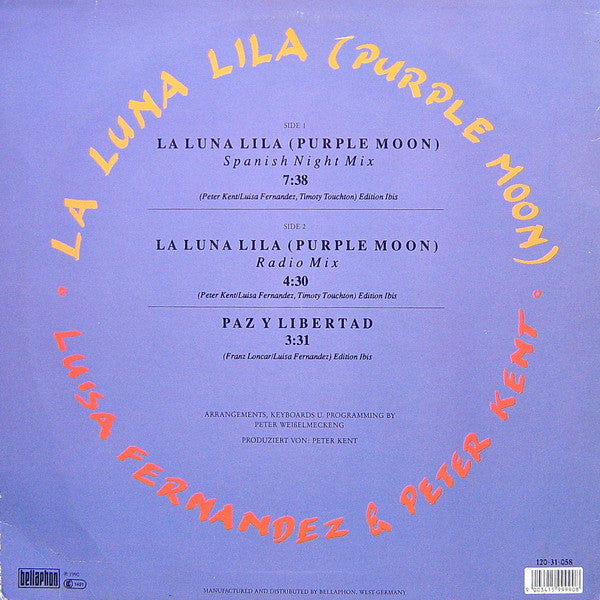 Luisa Fernandez & Peter Kent : La Luna Lila (Purple Moon) (12", Maxi)