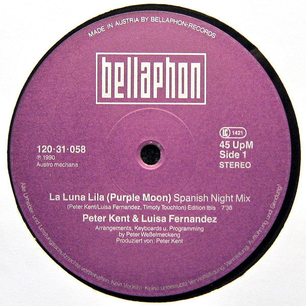 Luisa Fernandez & Peter Kent : La Luna Lila (Purple Moon) (12", Maxi)