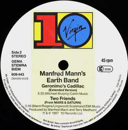 Manfred Mann's Earth Band : Geronimo's Cadillac (12", Maxi)