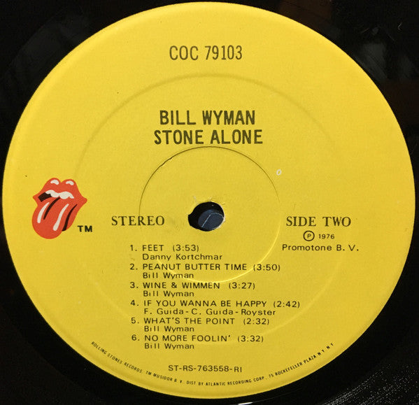 Bill Wyman : Stone Alone (LP, Album, RI)