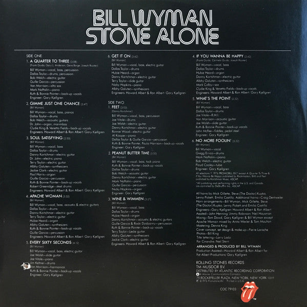 Bill Wyman : Stone Alone (LP, Album, RI)