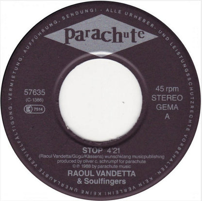 Raoul Vandetta & Soulfingers : Stop (7", Single)