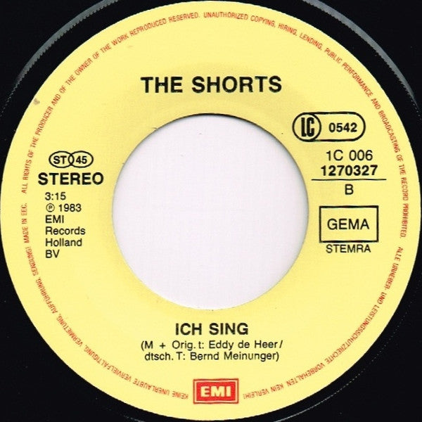 The Shorts : Je Suis, Tu Es (7", Single)