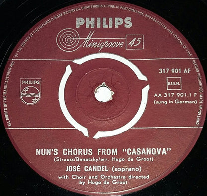 José Candel : Nuns' Chorus From "Casanova" (7")