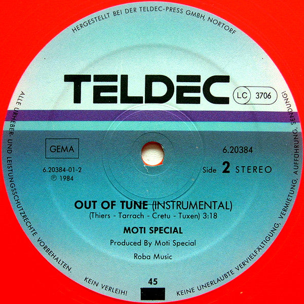 Moti Special : Cold Days, Hot Nights / Out Of Tune (12", Maxi, Ora)