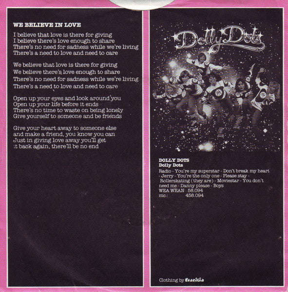 Dolly Dots : We Believe In Love (7", Single)