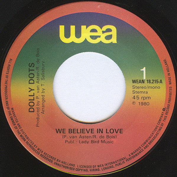 Dolly Dots : We Believe In Love (7", Single)