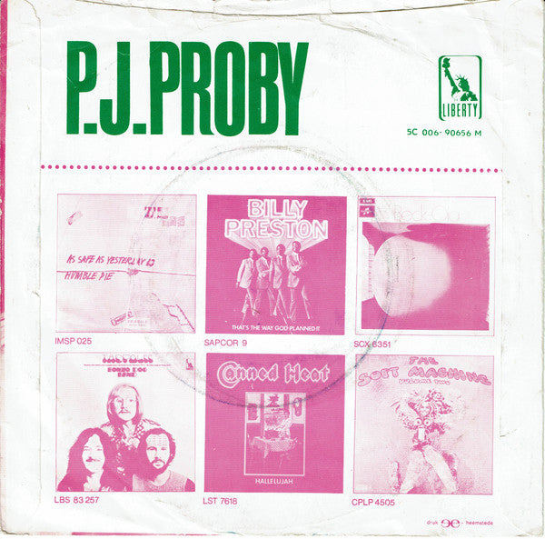 P.J. Proby : Hanging From Your Loving Tree / Empty Bottles (7", Single)