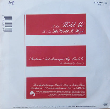 Sheila E. : Hold Me (7", Single)