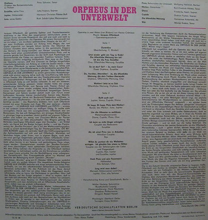 Jacques Offenbach : Orpheus In Der Unterwelt (Operettenquerschnitt) (LP, RP)