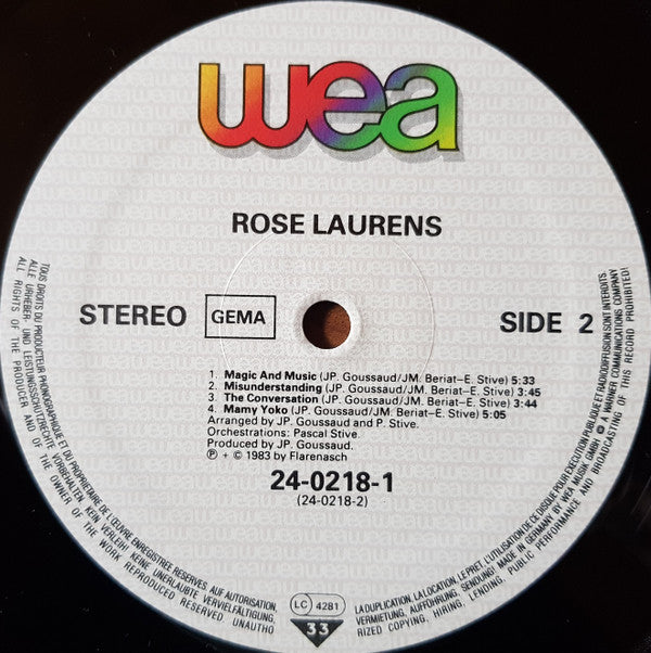 Rose Laurens : Rose Laurens (LP, Album)