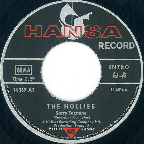 The Hollies : Sorry Suzanne (7", Single)