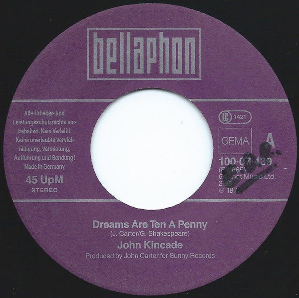 John Kincade : Dreams Are Ten A Penny / Counting Trains (7", Single)