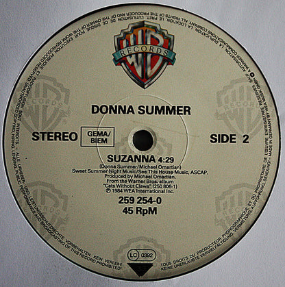 Donna Summer : Supernatural Love B/W Suzanna (12", Maxi)