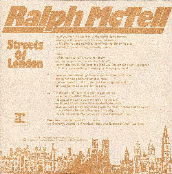 Ralph McTell : Streets Of London (7", Single)