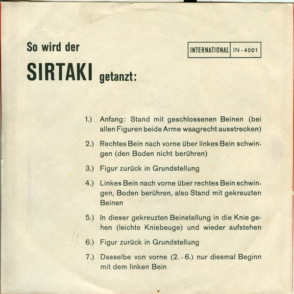 "Zorba The Greek" Orchestra /  Orchester Georg Kapojannis : Zorba's Dance / Sirtaki (7", Single)