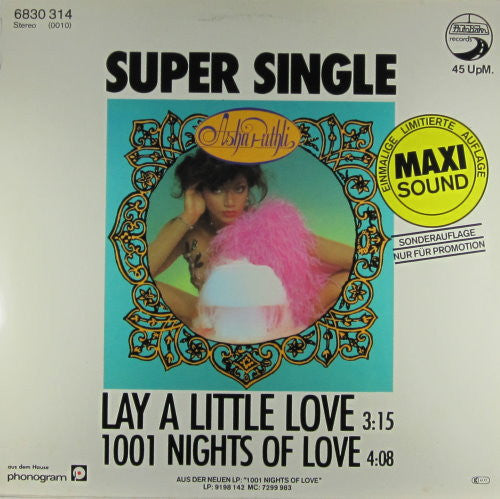 Asha Puthli : Lay A Little Love / 1001 Nights Of Love (12", Maxi, Ltd, Promo)