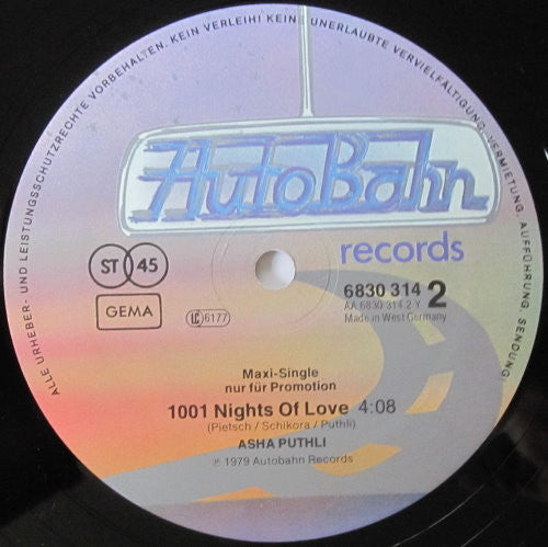 Asha Puthli : Lay A Little Love / 1001 Nights Of Love (12", Maxi, Ltd, Promo)