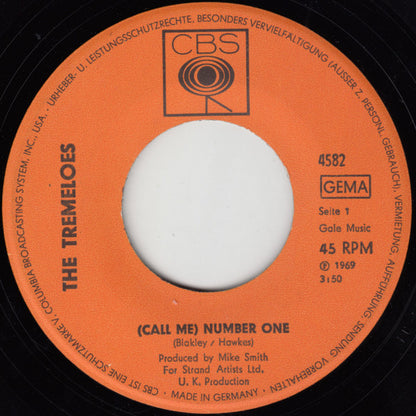 The Tremeloes : (Call Me) Number One (7", Single)