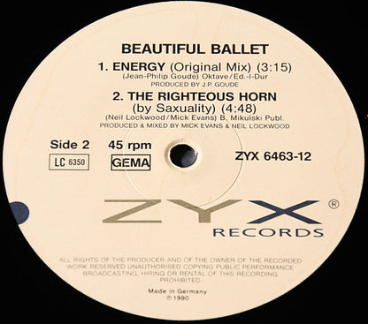 Beautiful Ballet : Energy (UK Remix '91) (12", Maxi)