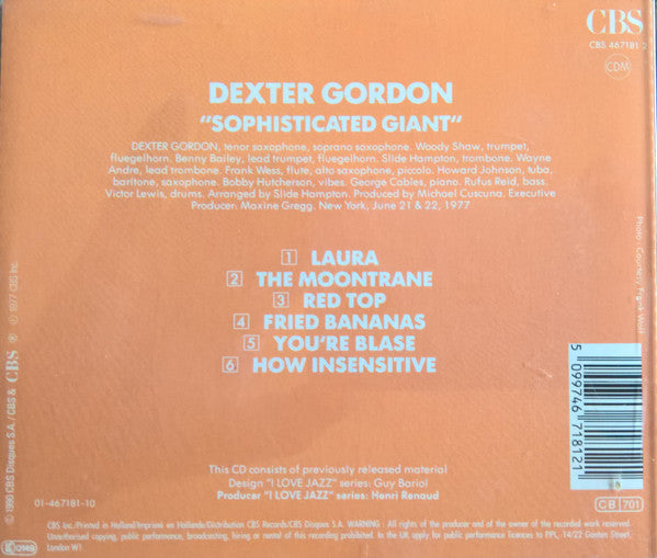 Dexter Gordon : Sophisticated Giant (CD, Album, RE, RM)