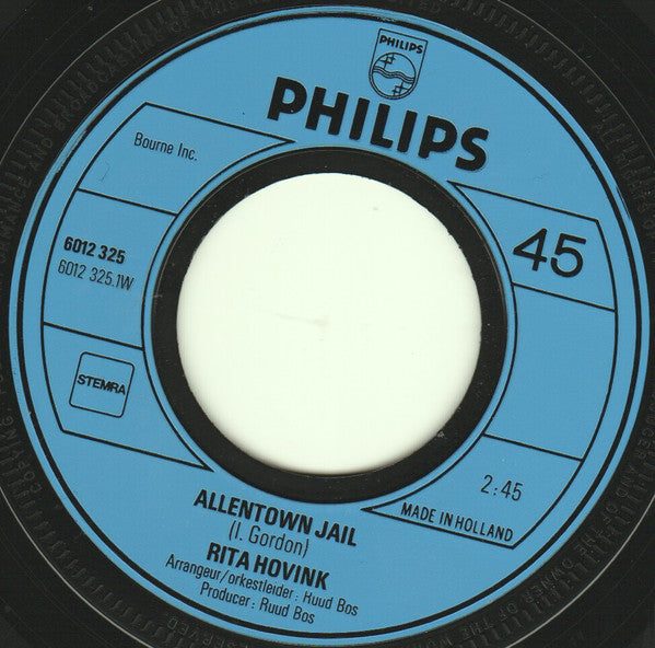 Rita Hovink : Allentown Jail (7", Single)