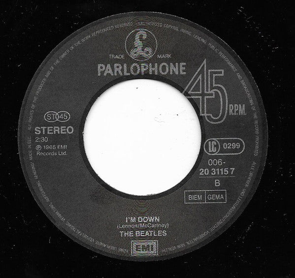 The Beatles : Help / I'm Down (7", Single, RE)