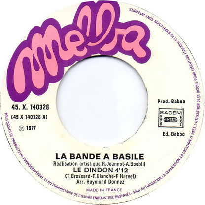 La Bande A Basile : Le Dindon / Des Cow-Boys Et Des Indiens (7", Single)