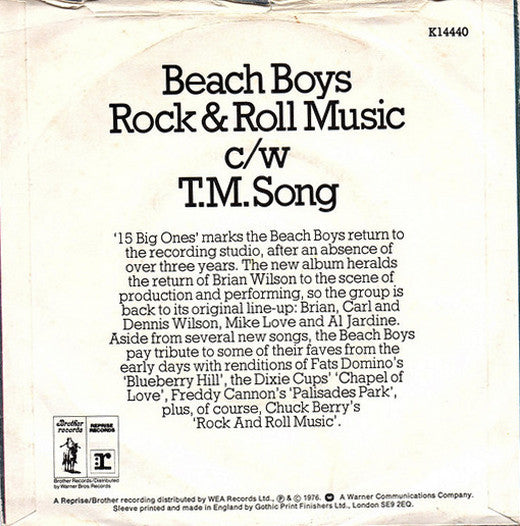 The Beach Boys : Rock And Roll Music (7", Single, 4 P)