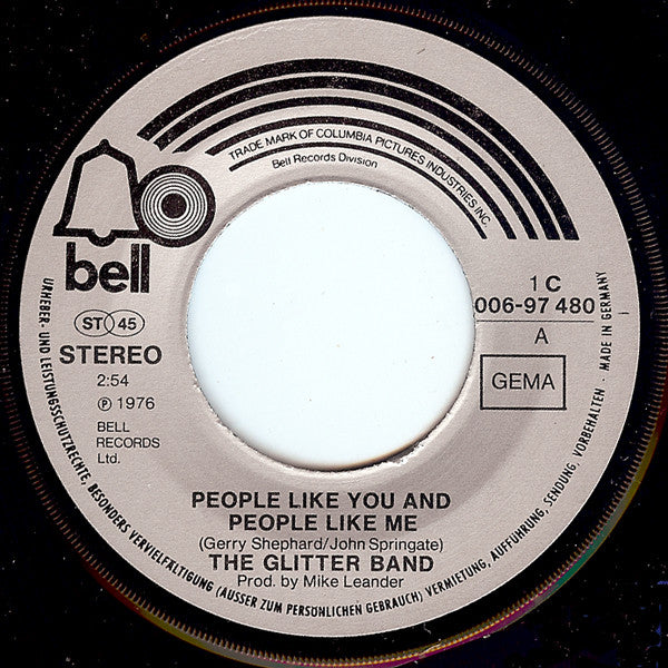 The Glitter Band : People Like You And People Like Me (7", Single)