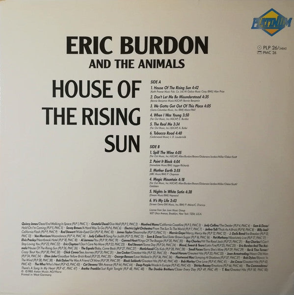 Eric Burdon & The Animals : House Of The Rising Sun (LP, Comp)