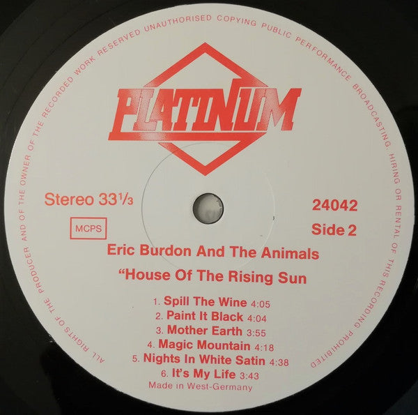 Eric Burdon & The Animals : House Of The Rising Sun (LP, Comp)