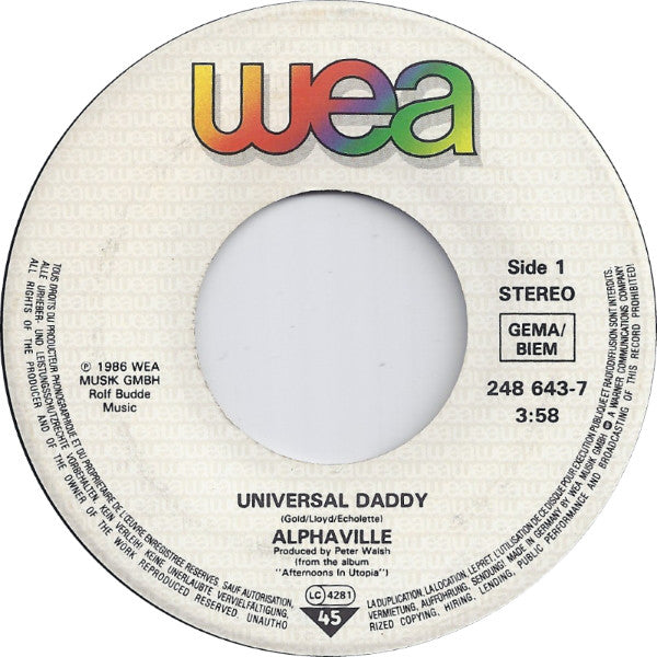 Alphaville : Universal Daddy (7", Single)