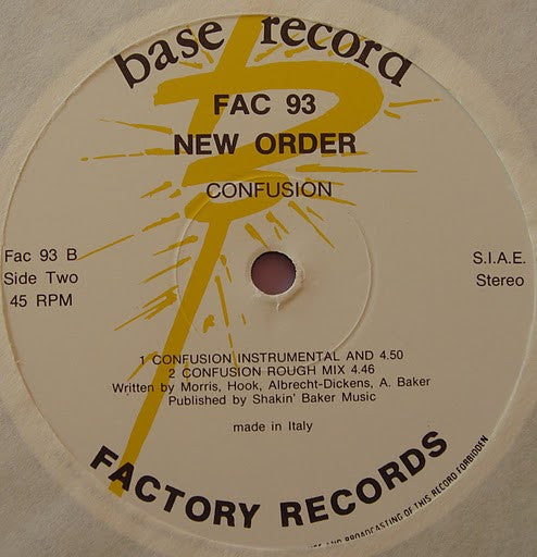 New Order : Confusion (12", Single)