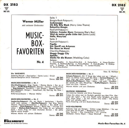 Werner Müller Und Sein Orchester : Music-Box-Favoriten Nr. 4 (7", EP, Mono)