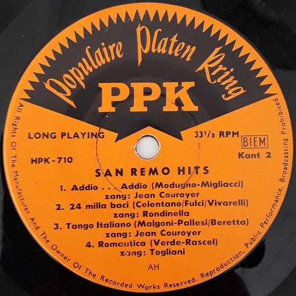 Various : San Remo Hits (7")