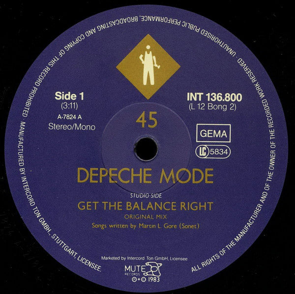 Depeche Mode : Get The Balance Right And Live Tracks (12", Ltd, Num, RE)