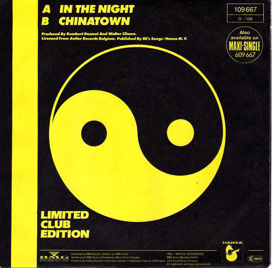 2 Belgen : In The Night (Limited Club Edition) (7", Single)