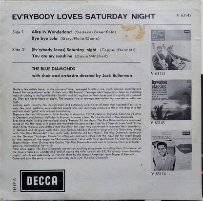 The Blue Diamonds : Ev'rybody Loves Saturdaynight (7", EP, Mono)