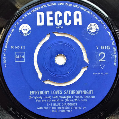 The Blue Diamonds : Ev'rybody Loves Saturdaynight (7", EP, Mono)