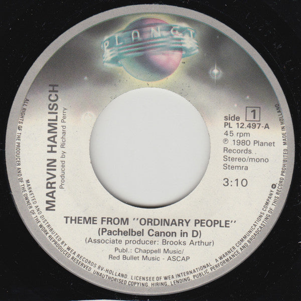 Marvin Hamlisch : Theme From "Ordinary People" (7")