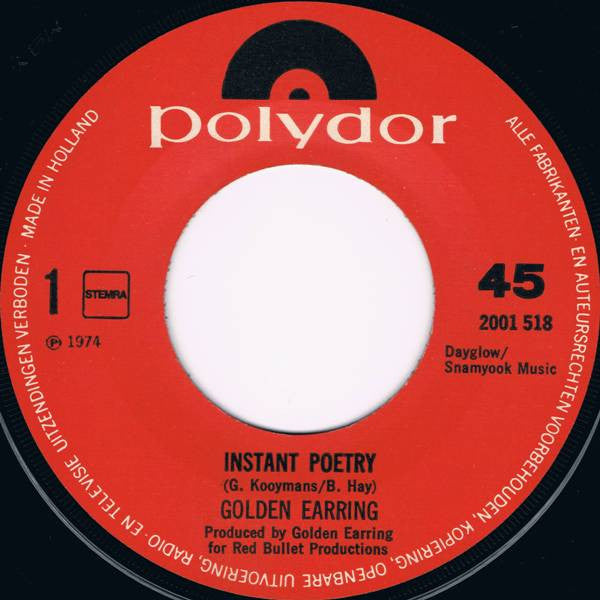 Golden Earring : Instant Poetry (7", Single)