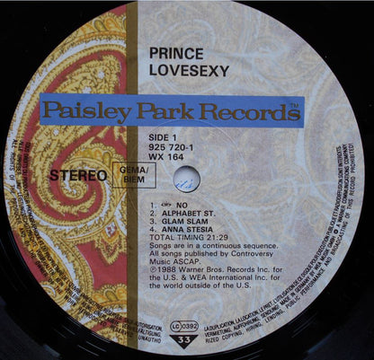 Prince : Lovesexy (LP, Album)