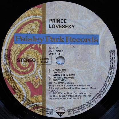 Prince : Lovesexy (LP, Album)