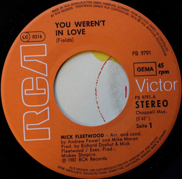 Mick Fleetwood : You Weren't In Love (7", Single)