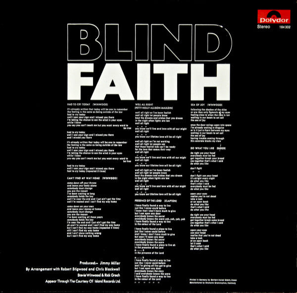 Blind Faith (2) : Blind Faith (LP, Album)