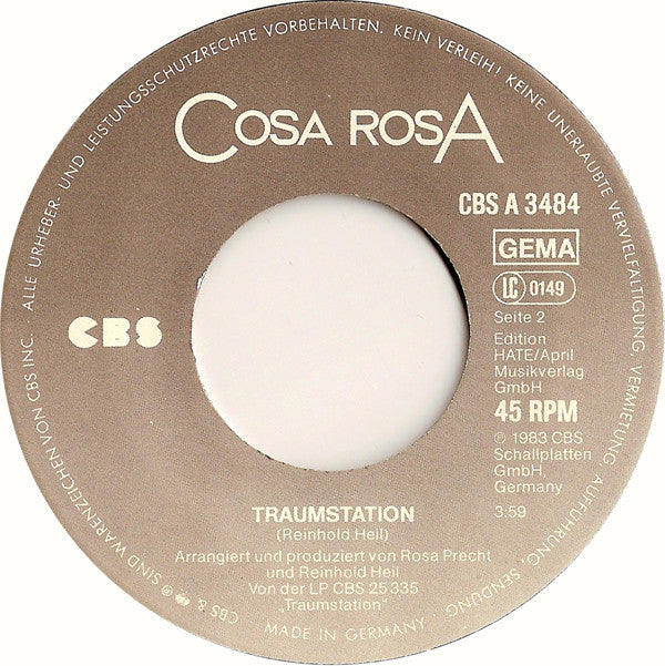 Cosa Rosa : Rosa Auf Hawaii (7", Single)