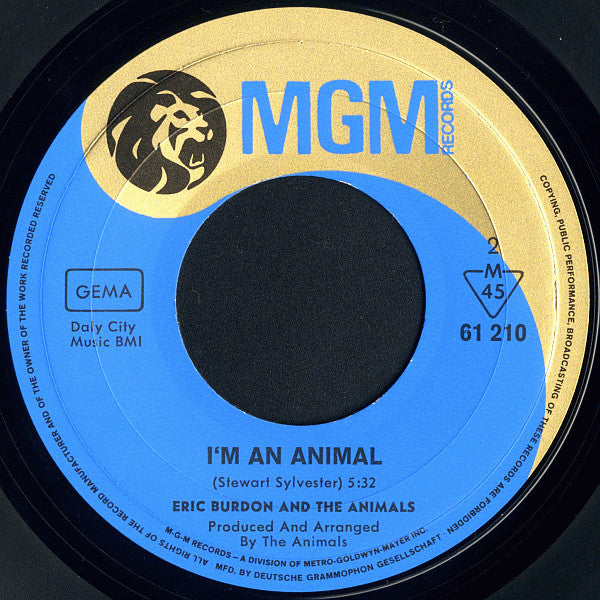 Eric Burdon & The Animals : Ring Of Fire / I'm An Animal (7", Single)