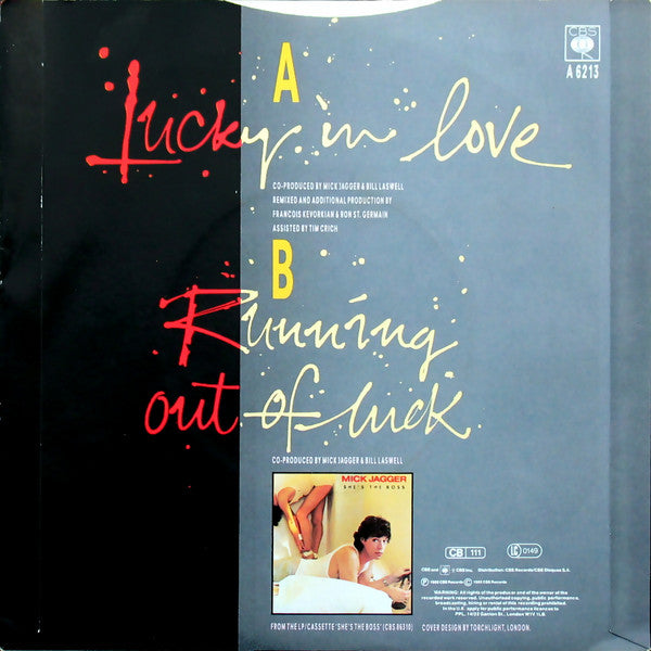 Mick Jagger : Lucky In Love (7", Single)